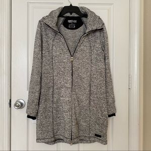 Kenneth Cole Reaction Women’s Gray Marled Hooded  Full Zip Sweater/Jacket